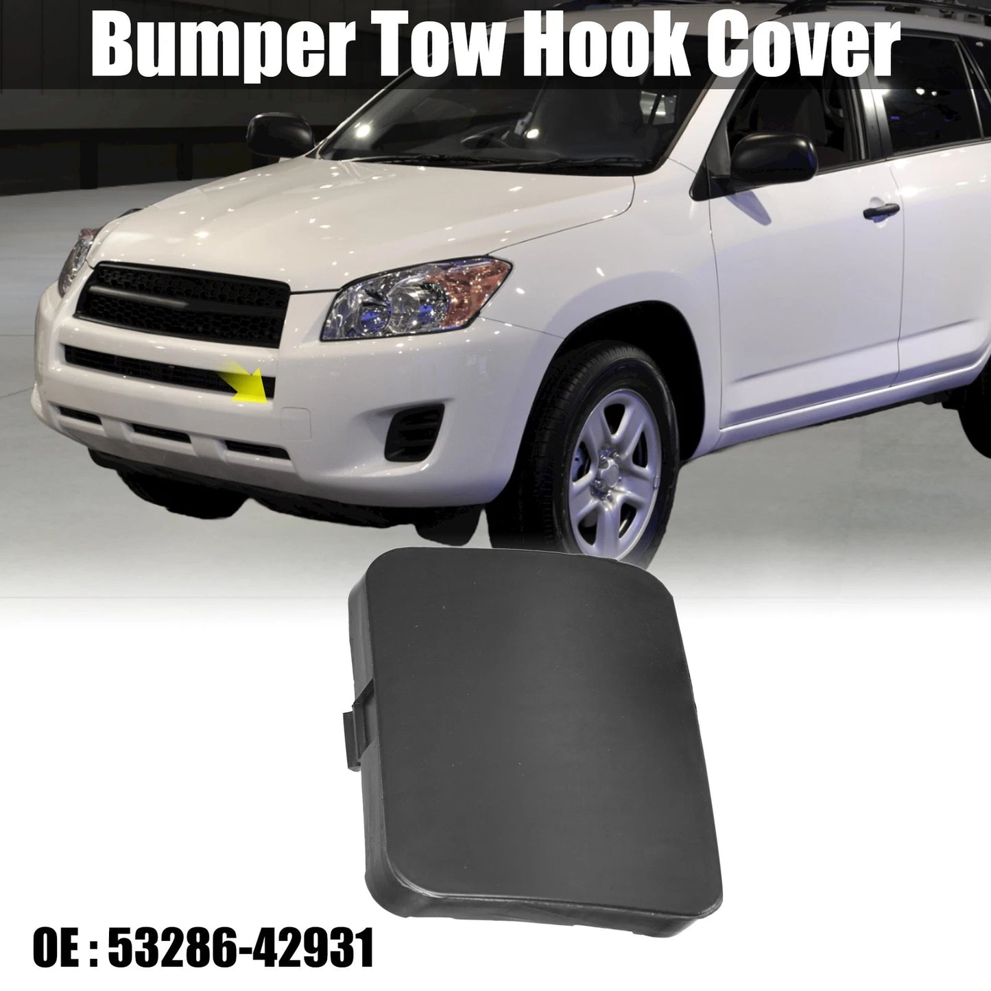 Tow Hook Cover for Toyota RAV4 (2006–2008) 53286-42931 Black