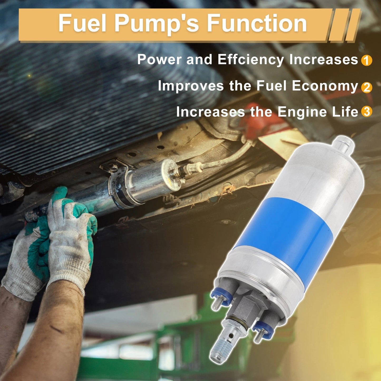 Fuel Pump for Mercedes-Benz 190E L4-2.3L (1985–1988) Replaces 0580464125