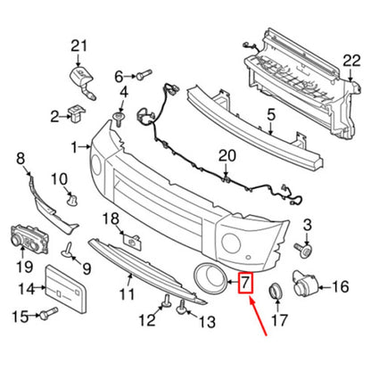 ABS Front Bumper Fog Lamp Bezel Cover for Land Rover LR4 (2014-2016)