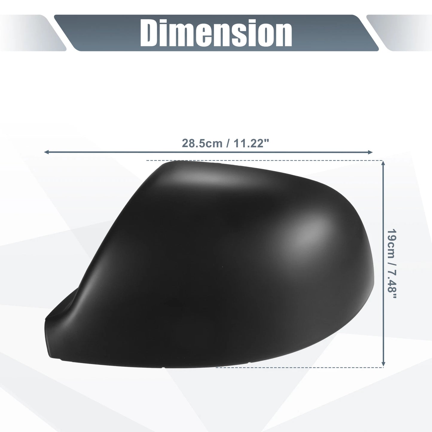 Pair Rearview Mirror Cover Cap Matte Black for Volkswagen Transporter T5 T6 (2003–2019)