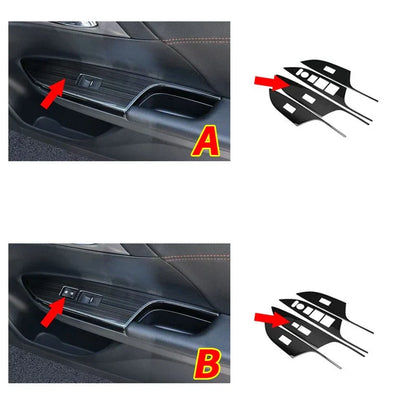 Steel Brushed Black Window Lift Panel Cover Trim for Honda Accord (2013–2017)
