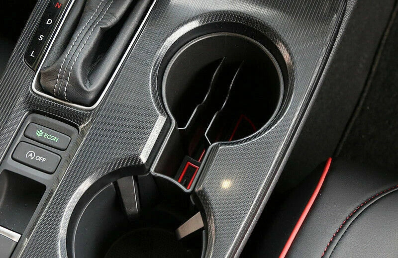 Black Console Water Cup Storage Box Frame Trim for Honda Civic (2022–2023)