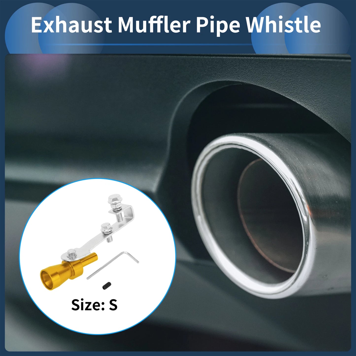 Turbo Sound Exhaust Muffler Pipe Whistle for Universal Fit (1 Set)