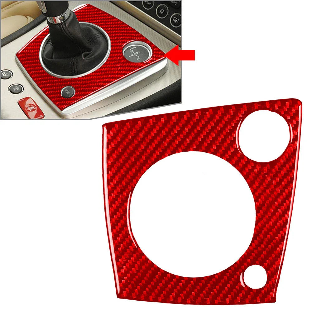 Red Carbon Fiber Gear Shift Panel Cover Trim for Alfa Romeo 159 (2006-2011)