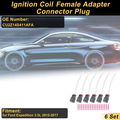 Set of 6 Ignition Coil Connector Plugs for Ford Expedition (2015–2017) CU2Z14S411AFA