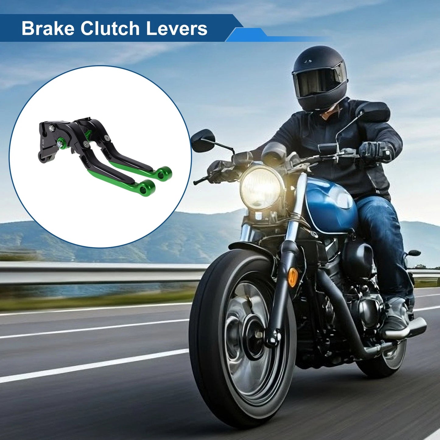 Adjustable Brake Clutch Levers for Kawasaki ZZR600 (2005–2009) Black Green
