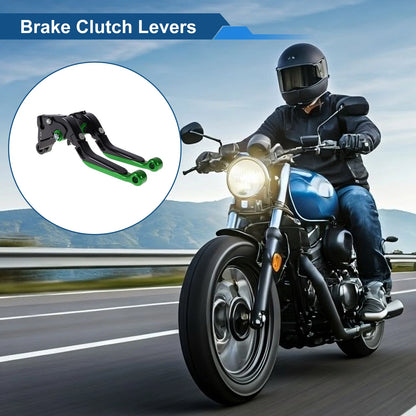 Adjustable Brake Clutch Levers for Kawasaki ZZR600 (2005–2009) Black Green