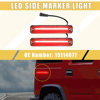 Set of 2 Rear LED Side Marker Lights 15114677 for Hummer (Clear Lens)