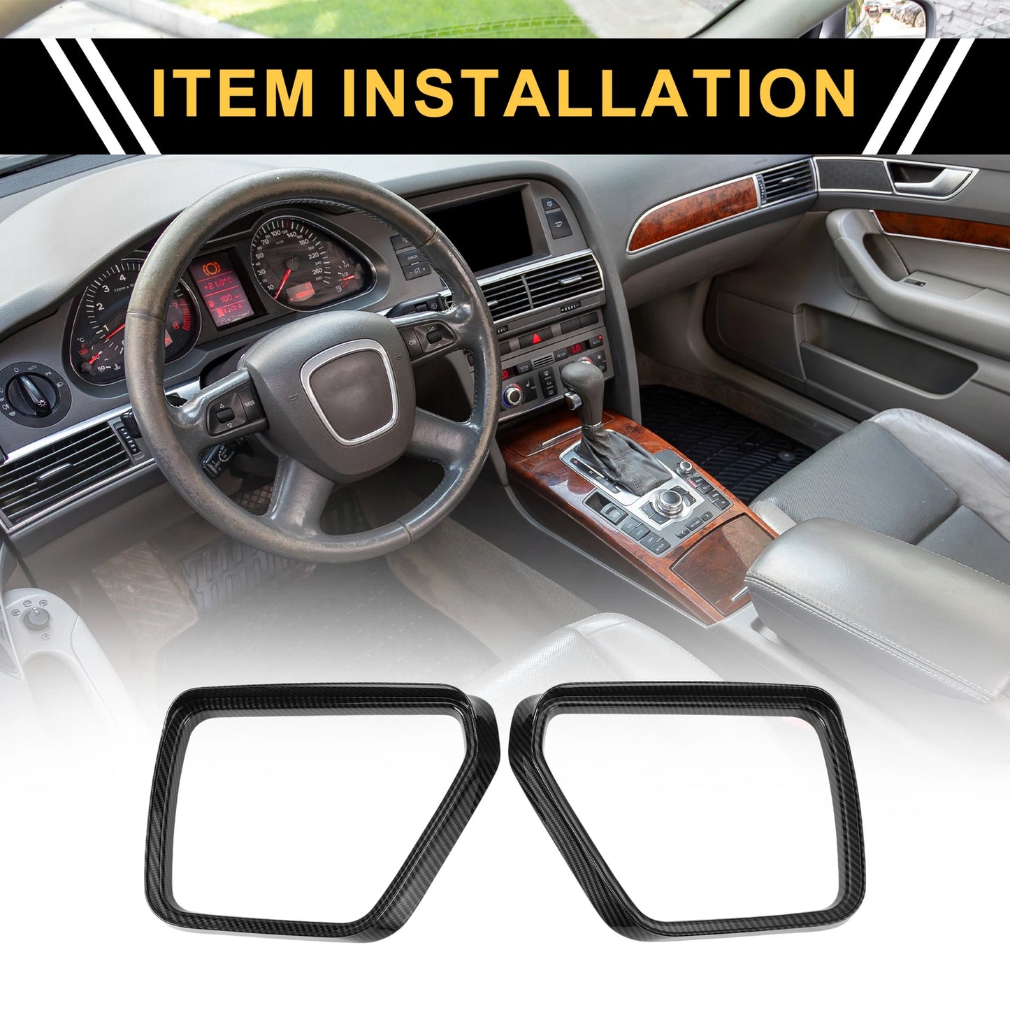 1 Pair Carbon Fiber Side Door Mirror Visor Trim for Ford F-150 (2021–2024)