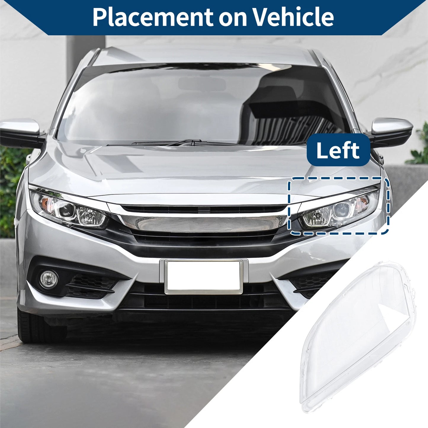 1 Pc Front Left Headlight Lens Cover for Mercedes-Benz ML350 (2006–2011) No. 1648205161