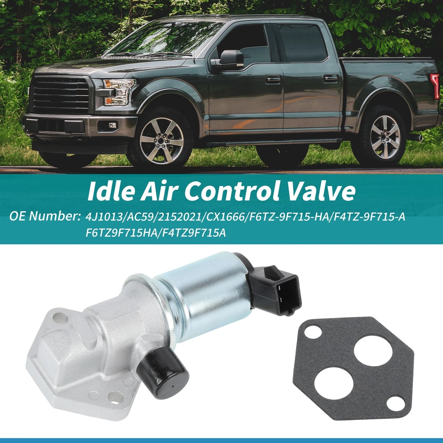 Idle Air Control Valve w/ Gasket for Ford F-150 F-250 (1994–1996) No.F6TZ9F715HA