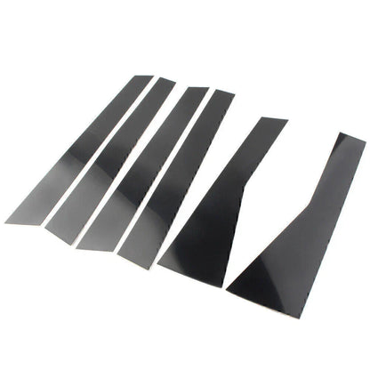 6 x Black Door Trim Pillar Post Covers for Subaru Forester (2019-2021)