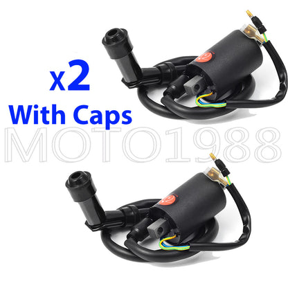 2X Ignition Coils & Spark Plug Caps for Honda CB350 CB450 CL350 CL450