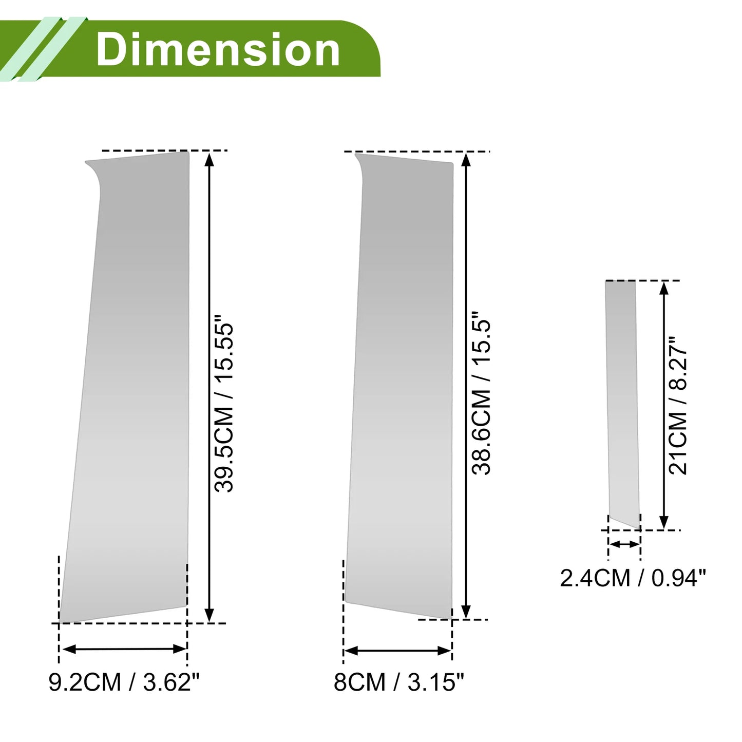 Set of 6 Pillar Window Trim for Chevy Aveo (2012–2023) Silver Tone