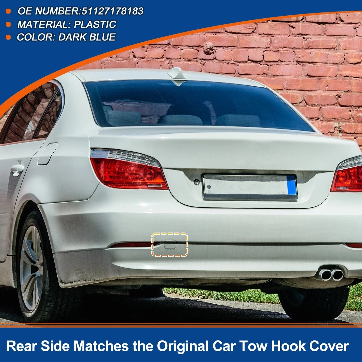 Tow Hook Cover for BMW 528i 535i 550i Dark Blue