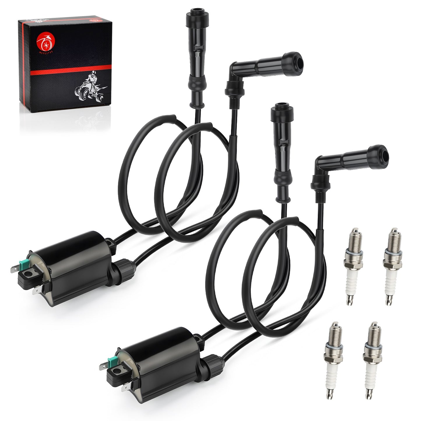 2 Sets Ignition Coil & Spark Plug for Honda CB750 Nighthawk (1991–2003)