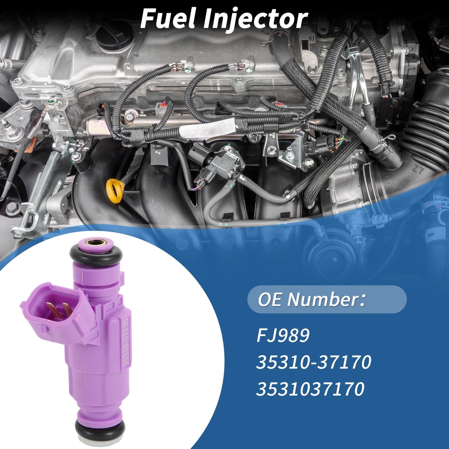 Fuel Injector No.FJ989/35310-37170 for Hyundai Accent 1.6L L4 (2010)