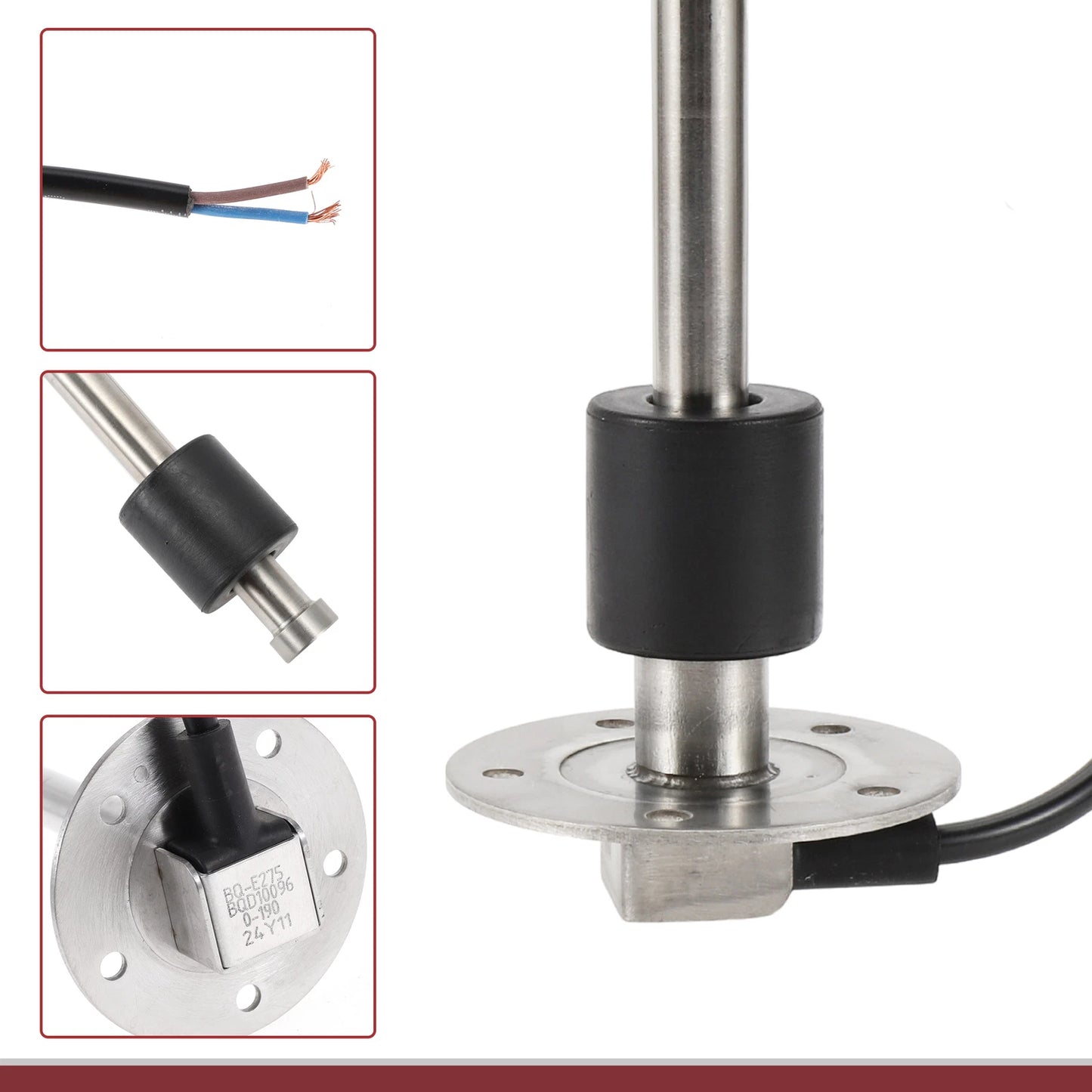 Fuel Sending Unit and Gauge Kit 0-190ohm 275mm for Boat Car Truck