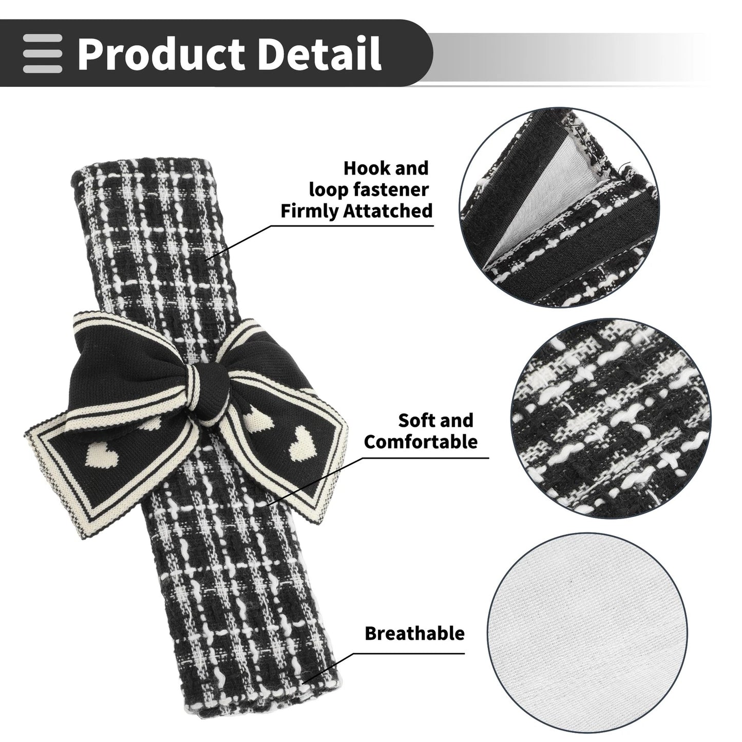 Set of 2 Black Seat Belt Cover Pads for Universal Fit (9.84 Inch)