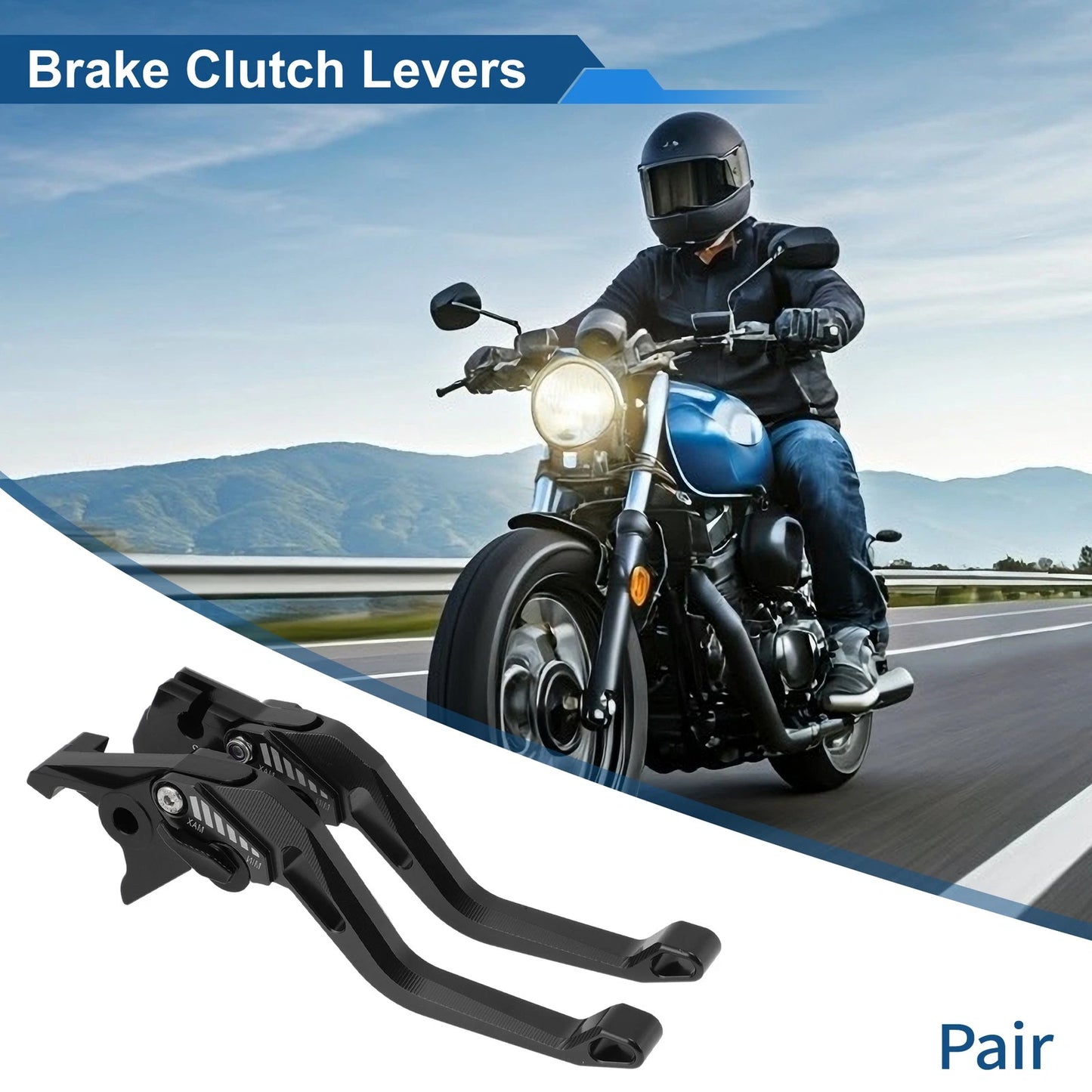 Short Brake Clutch Levers for Suzuki GSX-8S (2023–2025) 1 Pair Solid Black