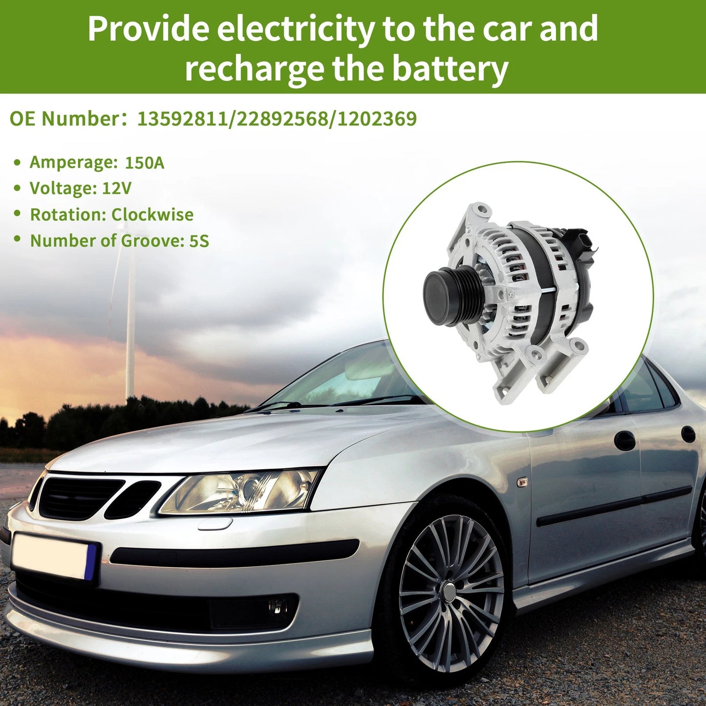 Alternator 150A 12V for Chevrolet Impala (2014–2019) No.13592811