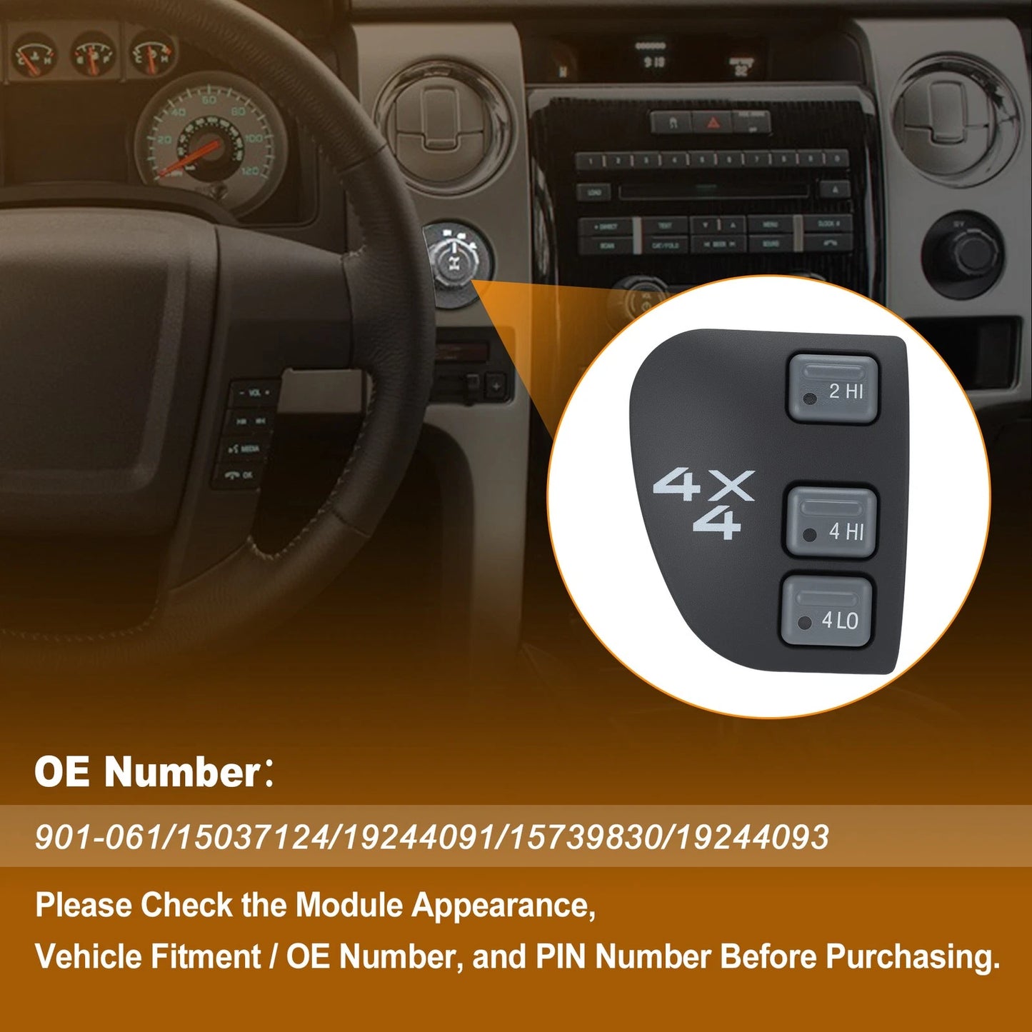 4WD 4x4 Switch for Chevrolet S10 Pickup, Blazer (1998–2004) 901-061