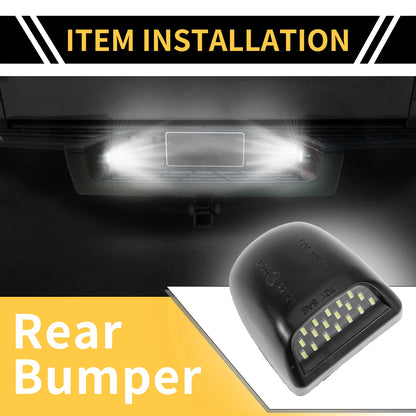 2X License Plate Light Tag Lamp for Chevrolet Silverado