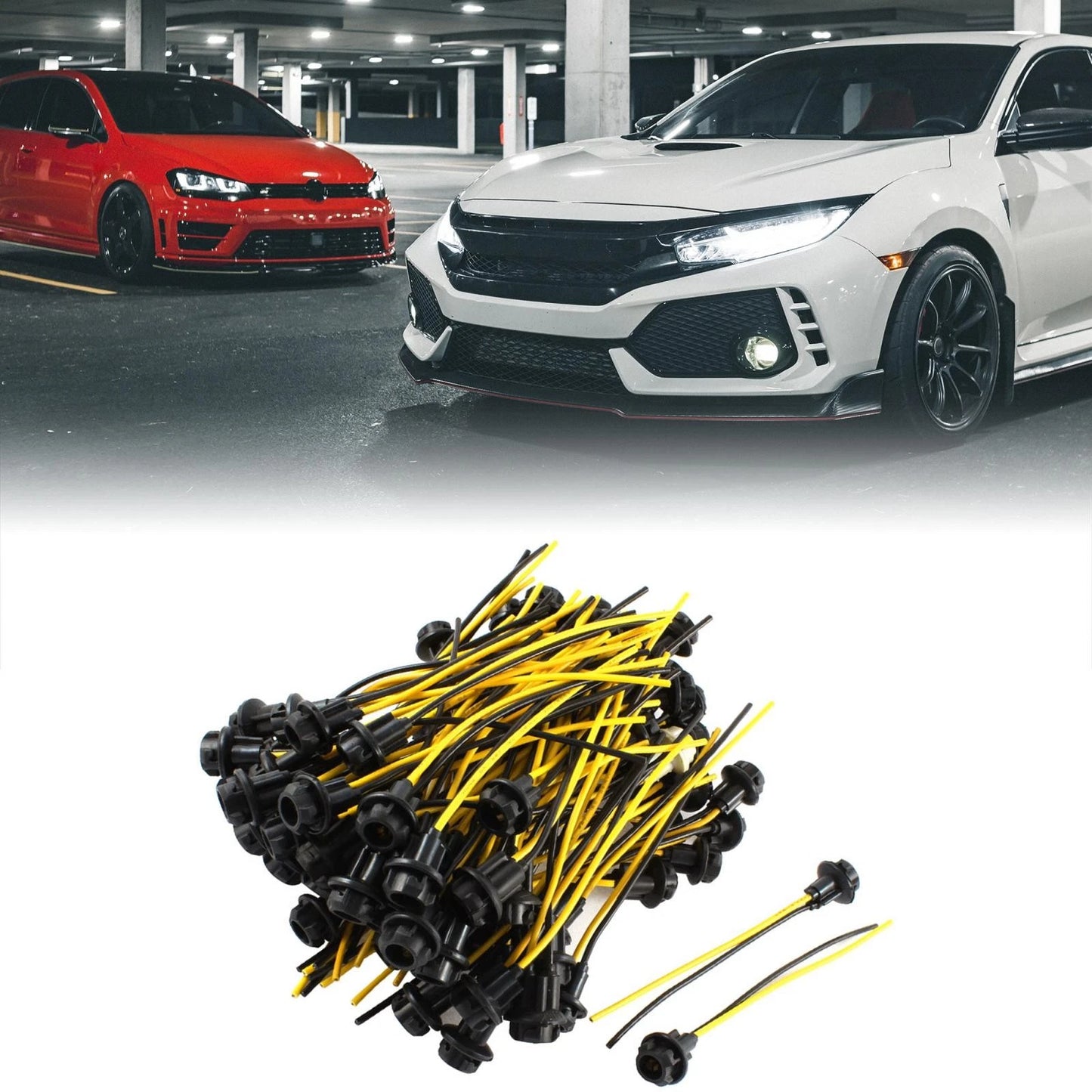 100 Pcs W5W 194 T10 Bulb Socket Connector for Cars