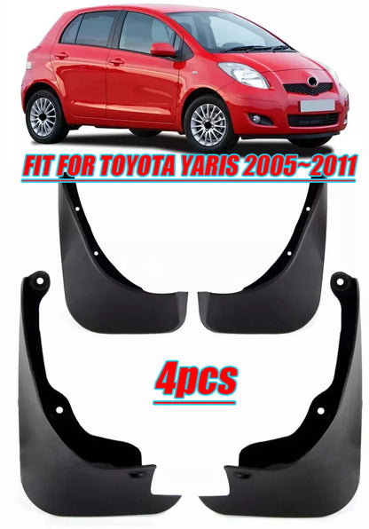 4x Front Rear Splash Guards Mud Flaps Fender ABS for Toyota Yaris (2005–2011)