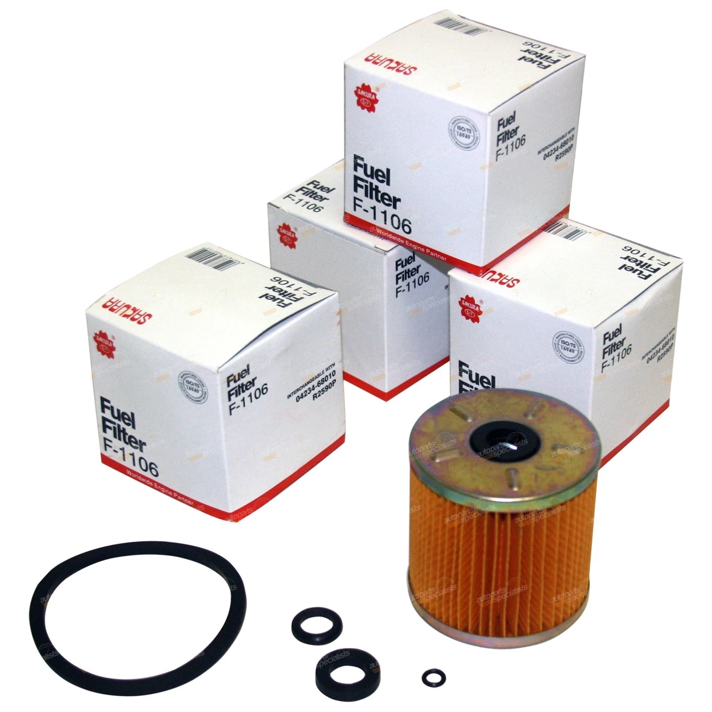 Set of 4 Diesel Fuel Filters for Landcruiser 80 Series (1990–1997)