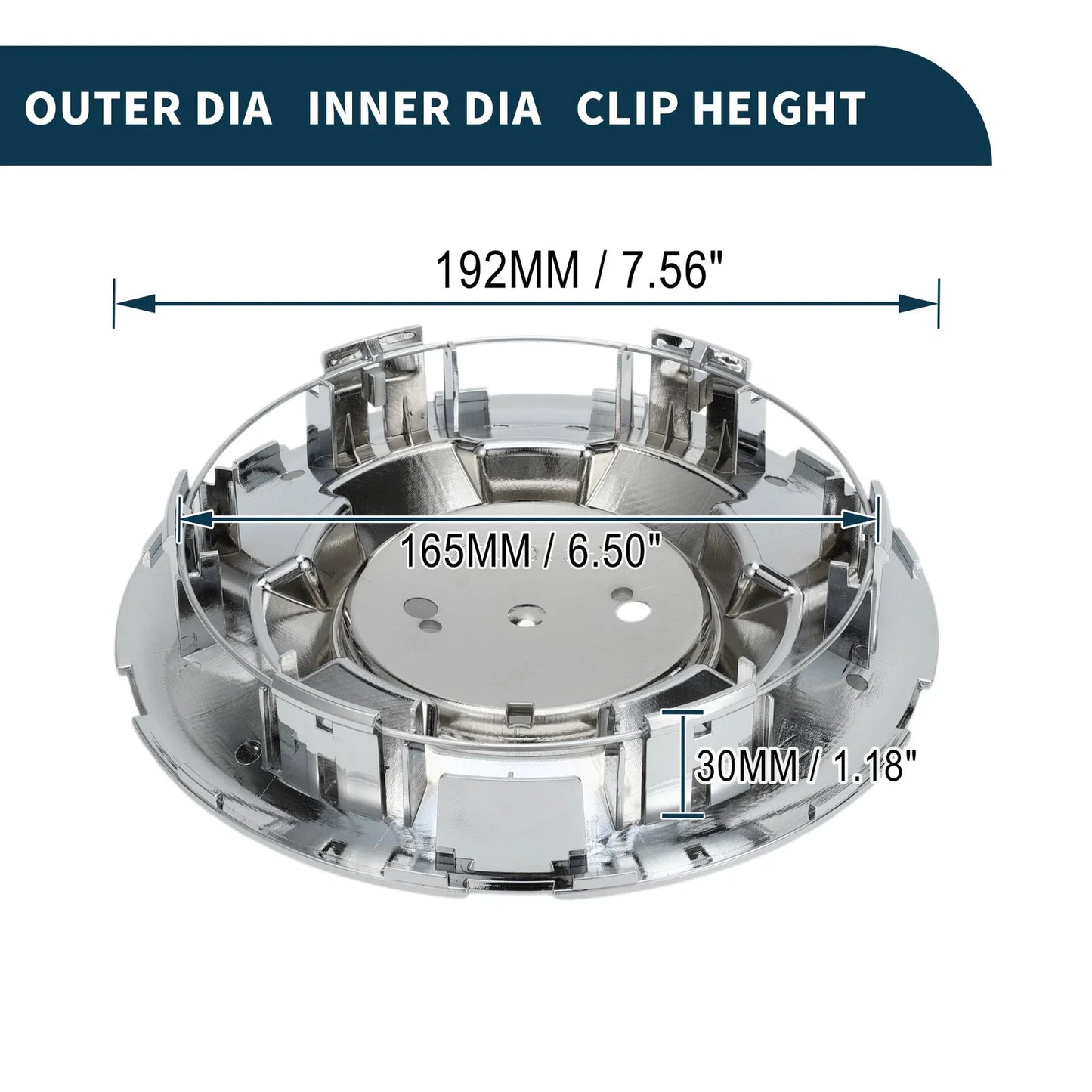 Wheel Center Cap 192mm for Chevrolet Silver Tone Plastic