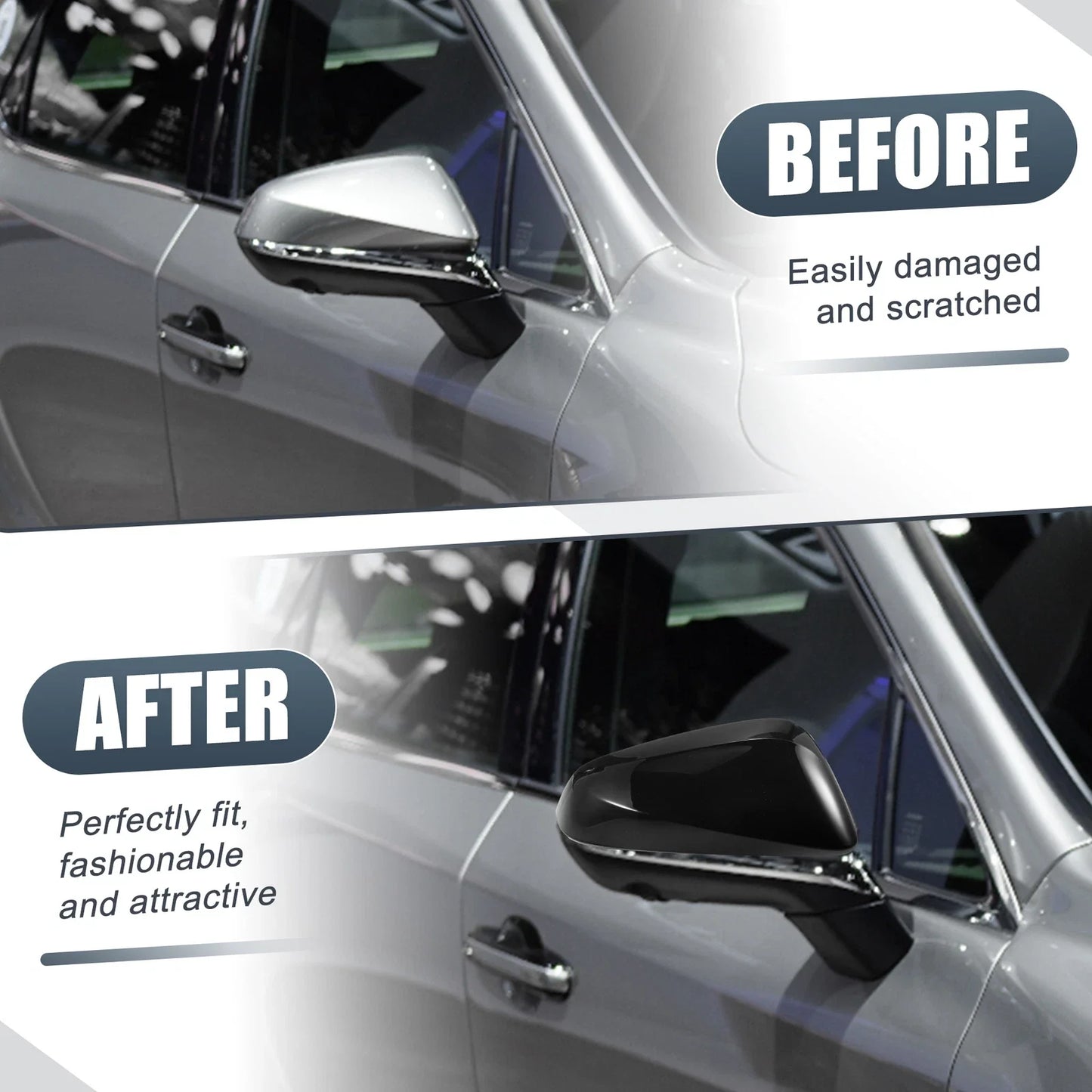 Gloss Black Rearview Mirror Cover Caps for Lexus RX (2023)