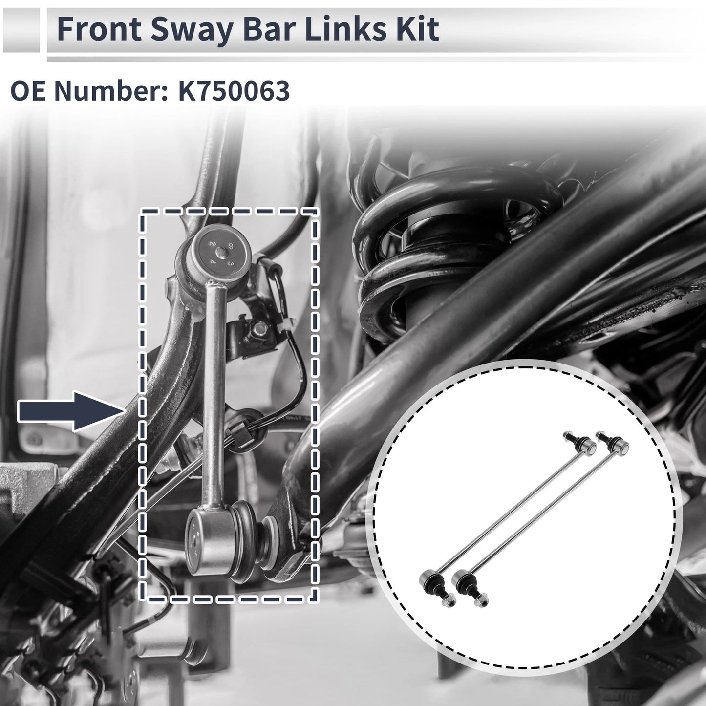 Front Stabilizer Bar Links No Bushing for Land Rover Range Rover (No.K750063)