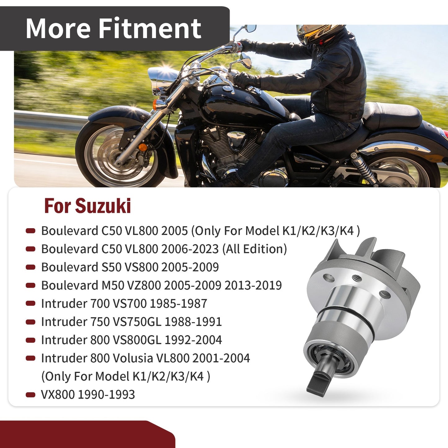 Water Pump for Suzuki VL800 C50 S50 M50 VS700 VS750GL VS800GL VX800 (2001–2009)