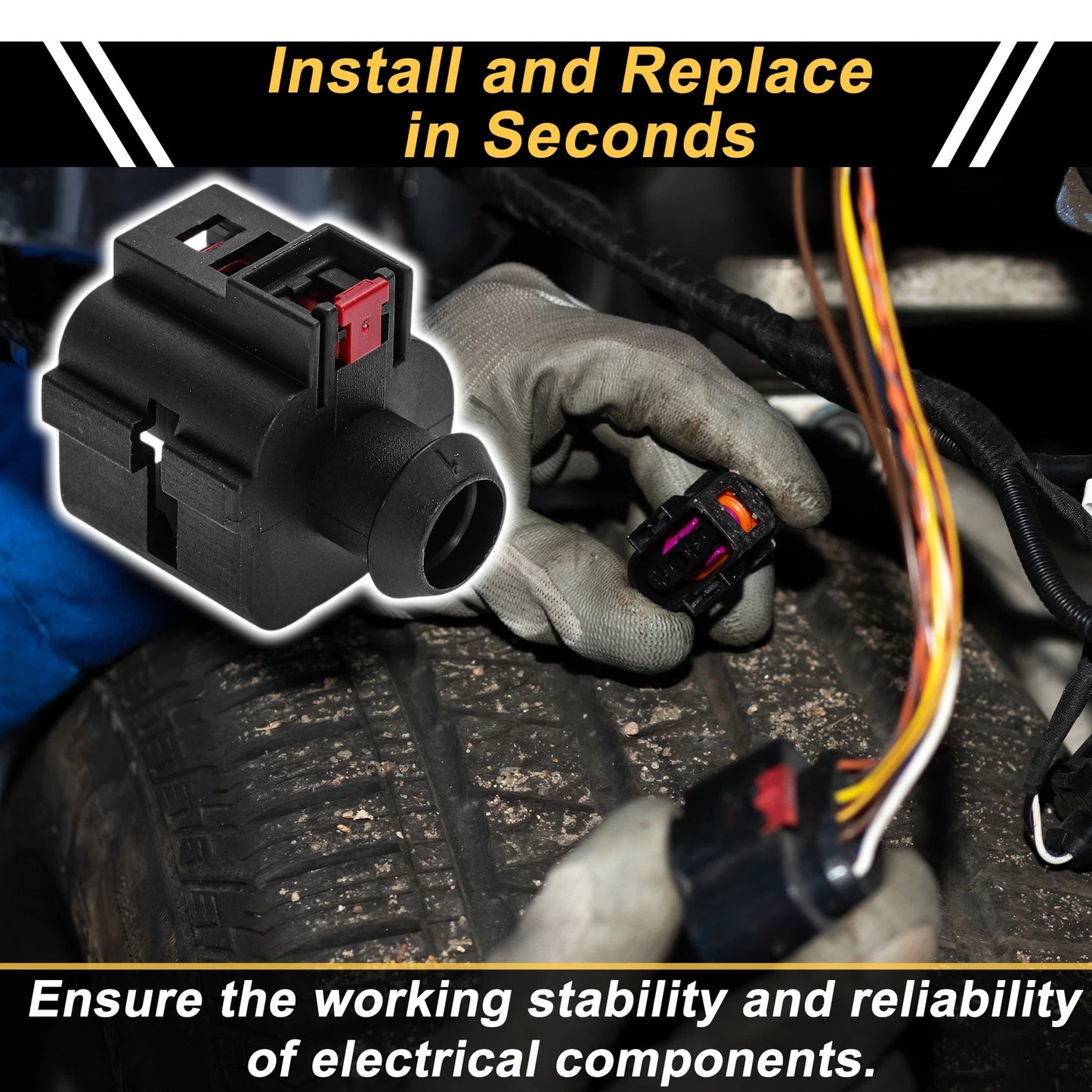 1 Pin Starter Motor Wiring Harness Connector Plug for Volkswagen