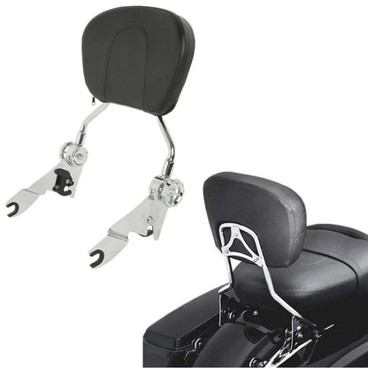Chrome/Black Adjustable Backrest Sissy Bar for Harley Street Glide (2009-2025)
