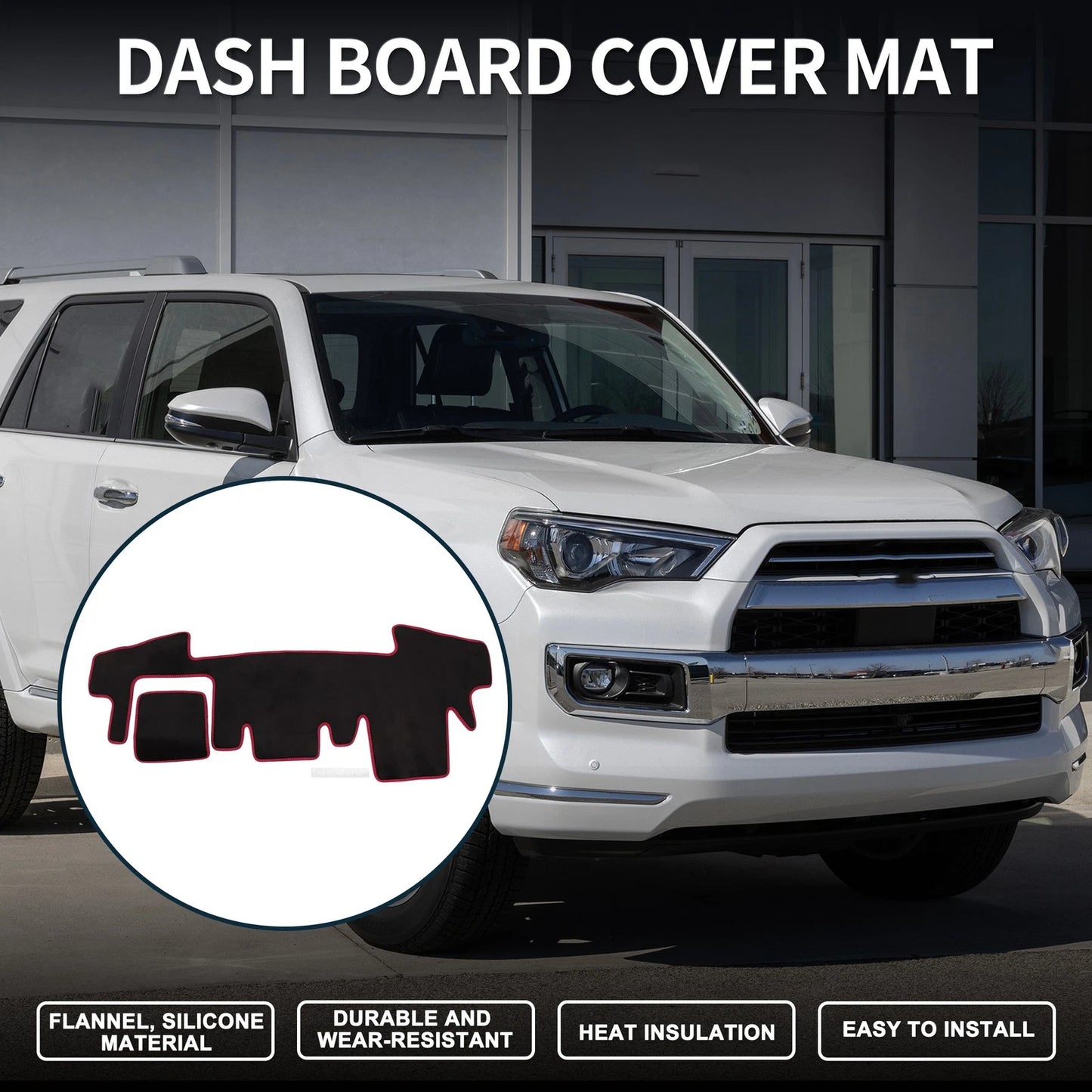 Dashboard Cover Mat for Daihatsu LA900S/LA910S (1 Set) Black Red