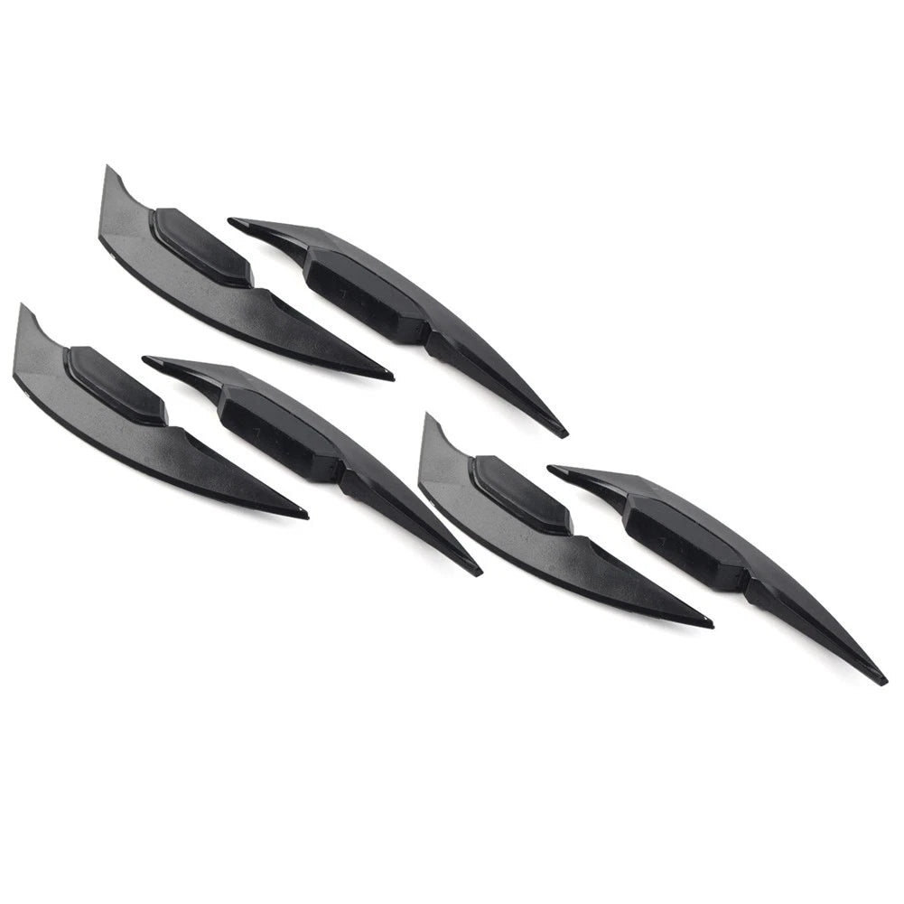 Set of 4 Front Bumper Canards Splitter Fins for Universal Fit