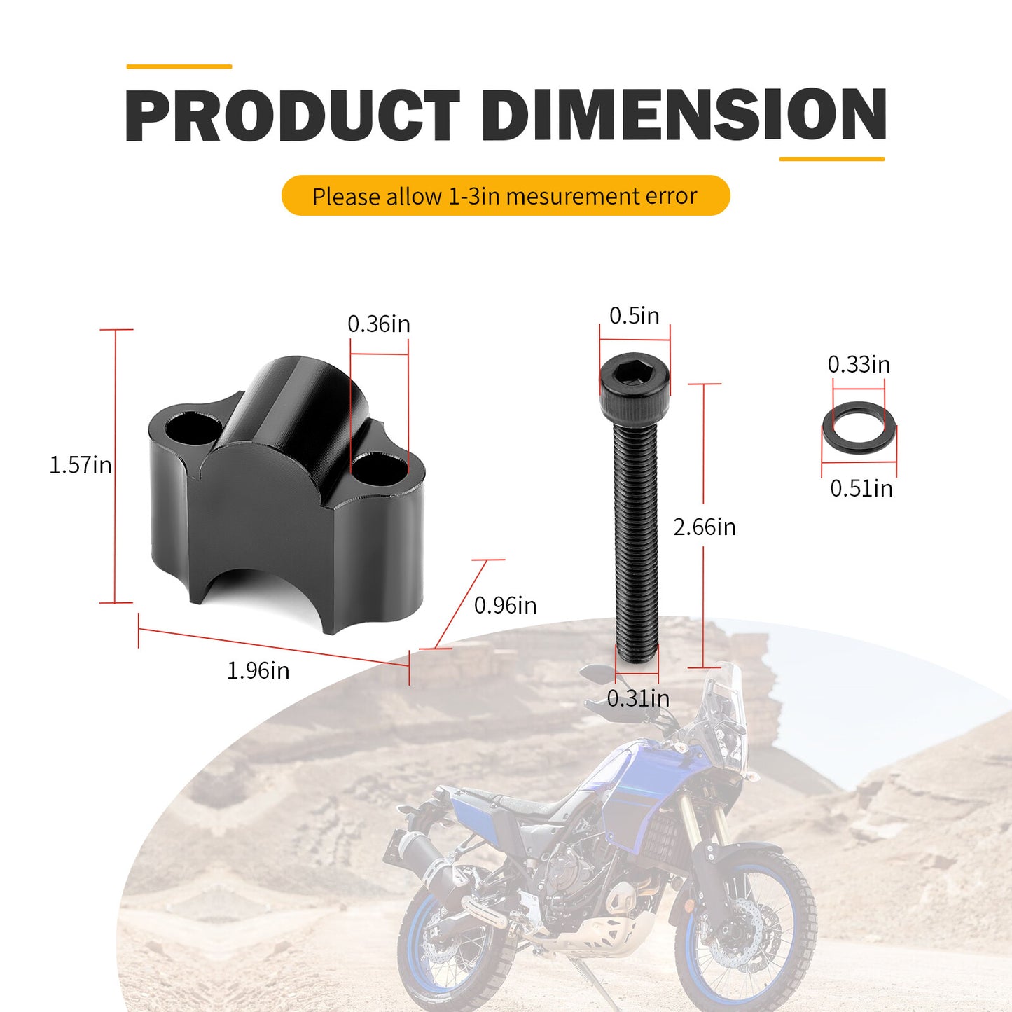 Handlebar Riser Lift Kit 30mm for Honda Suzuki Kawasaki