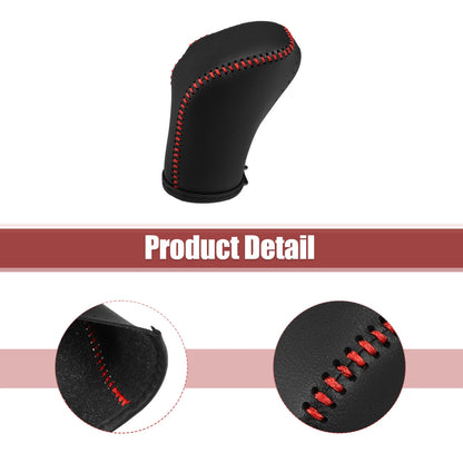 Gear Shift Knob Cover Protector for Toyota Crown (2019–2023) Black Red Stitch