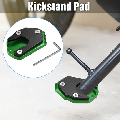 Set of 1 Kickstand Pad for Kawasaki Z900RS (2018–2022) Green Aluminum Alloy