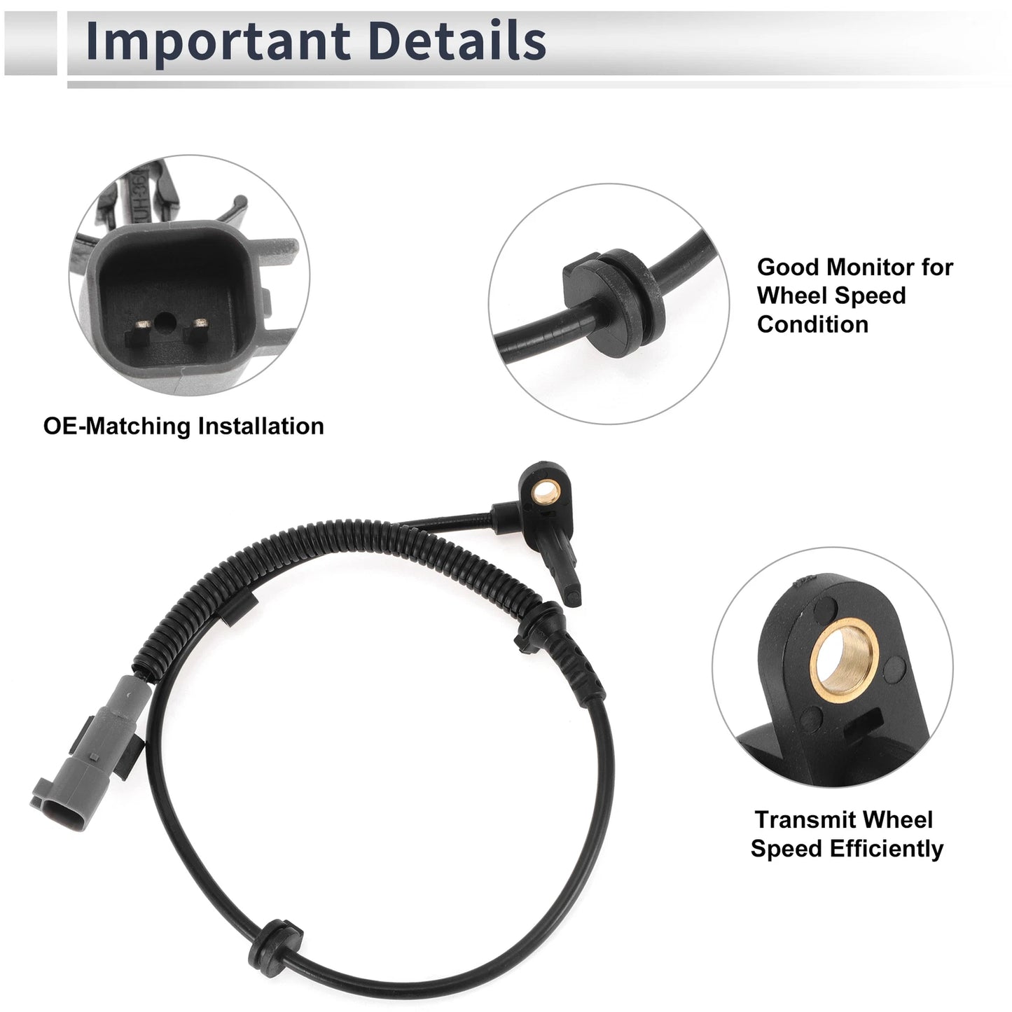 ABS Wheel Speed Sensor No. 94544450 for Chevrolet Sonic (2012–2020) Rear Left