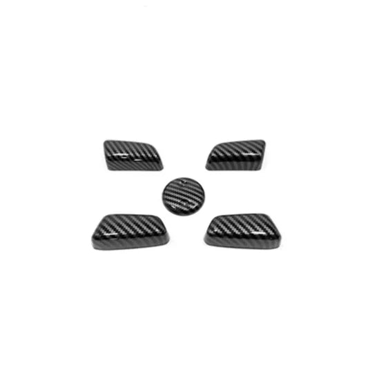 5x Carbon Fiber Seat Adjustment Button Cover Trim for Nissan Rogue (2021–2023)