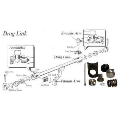 Drag Link End Repair Kit for Hilux 4x4 (LN105–LN106, LN46–LN65, RN105–RN46)