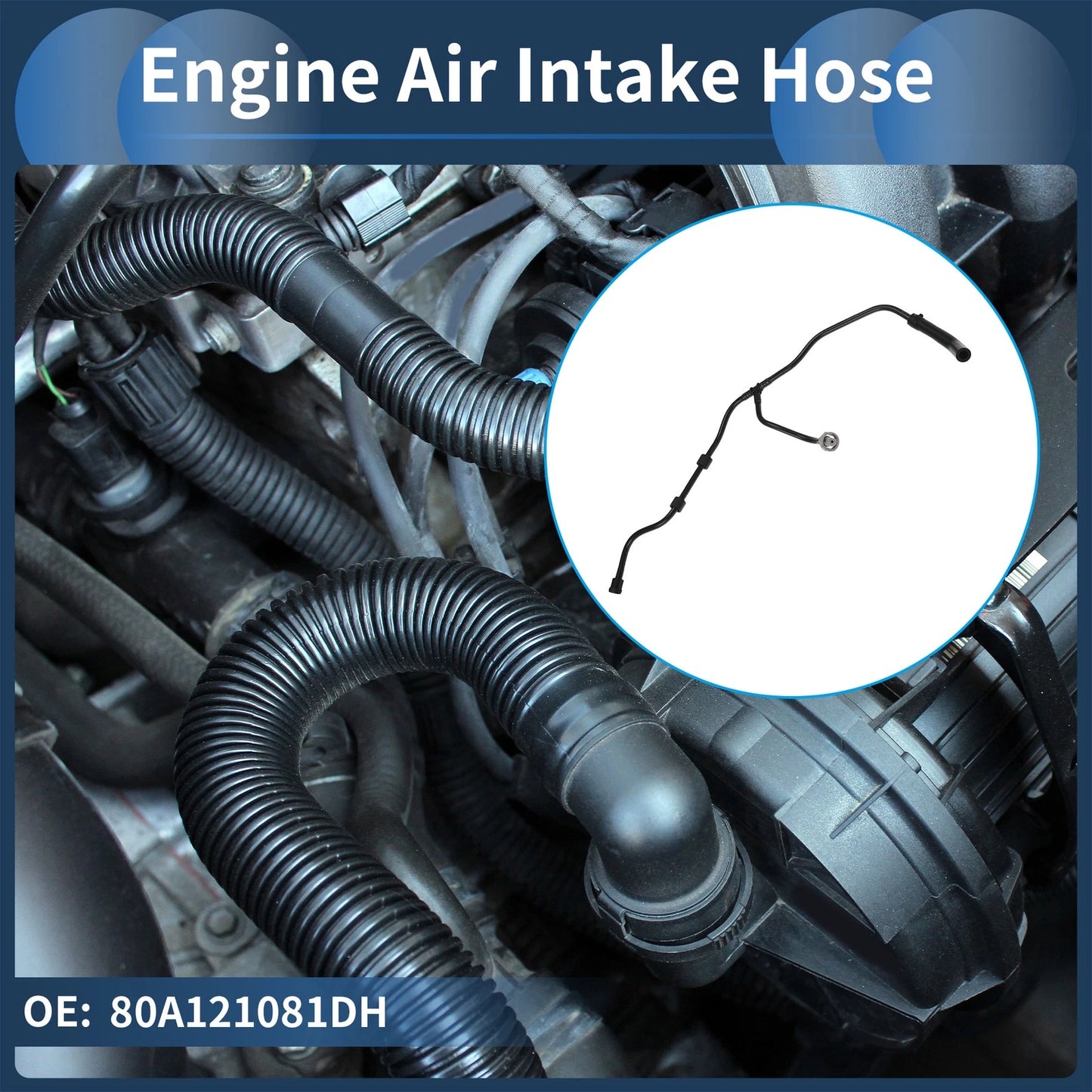 Engine Air Intake Hose for Audi Q5 2.0L (2018–2024) No. 80A121081DH Rubber