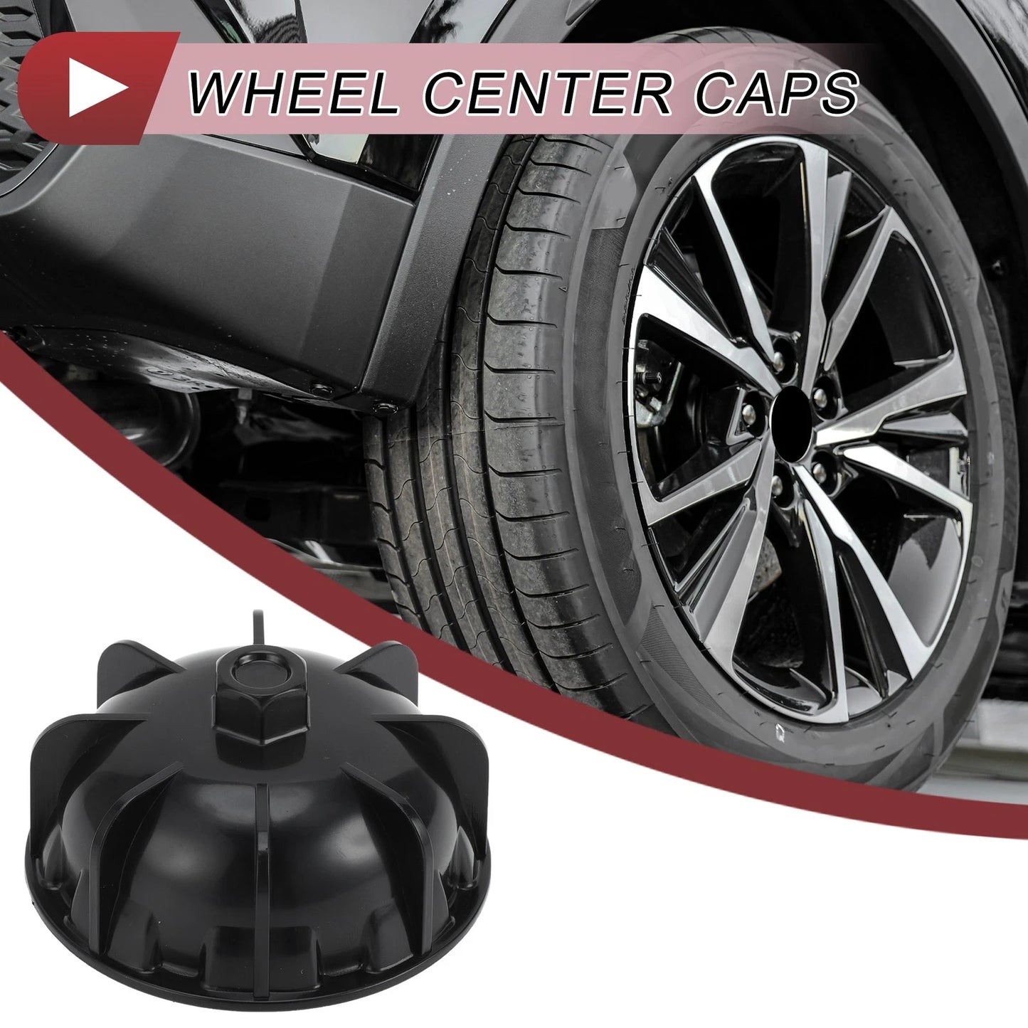 Wheel Center Caps No.A0005810000 for Mercedes Benz W205 (2015–2019) Black