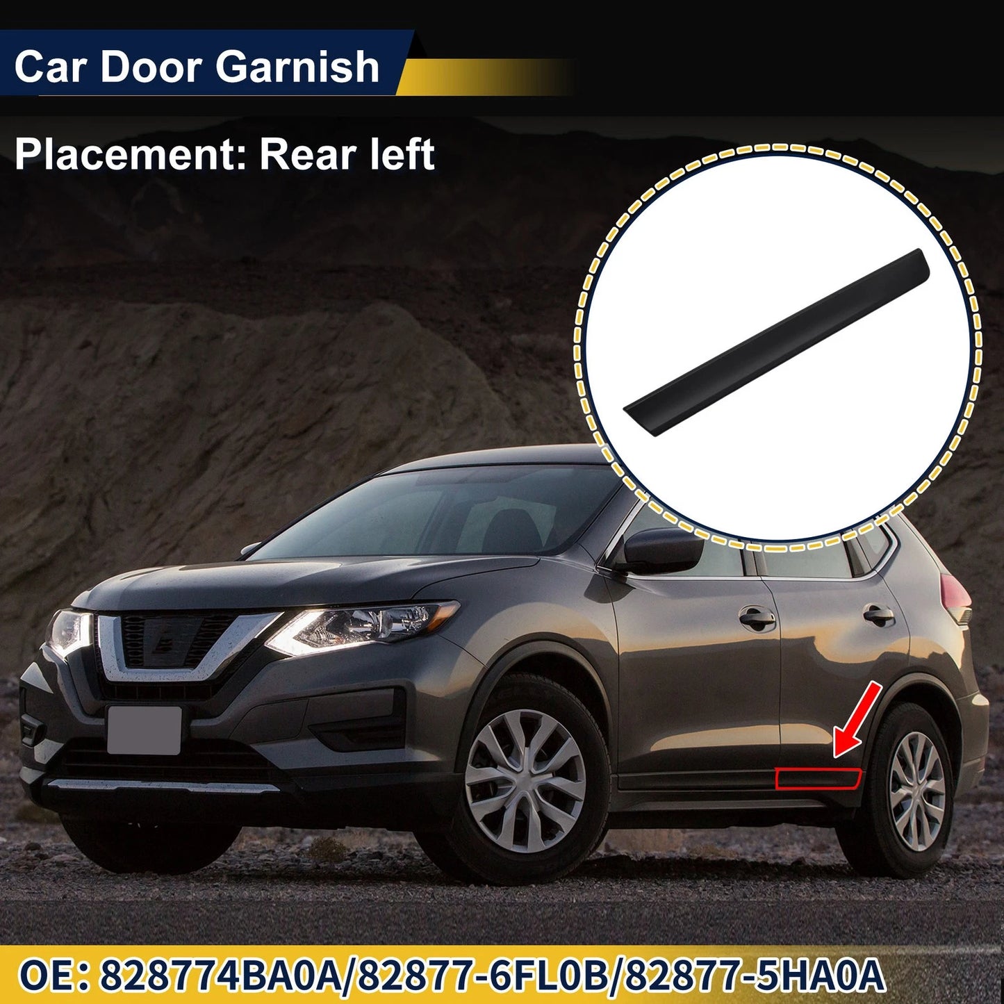 Rear Left Door Side Lower Trim No. 828774BA0A for Nissan Rogue (2014–2020)