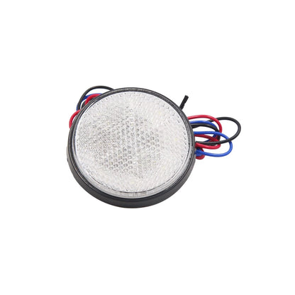 2X White LED Round Motorcycle Reflector Rear Tail Brake Stop Lamp