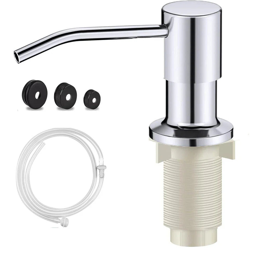 360�� Sink Soap Dispenser Kitchen Liquid Pump Stainless Steel & Plastic