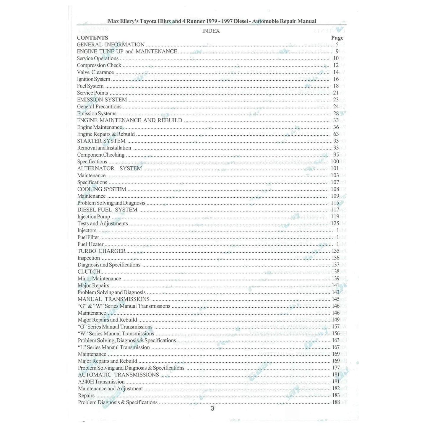 Workshop Repair Manual Book Ellery for Hilux 4Runner Diesel L 2L 3L 1979-97